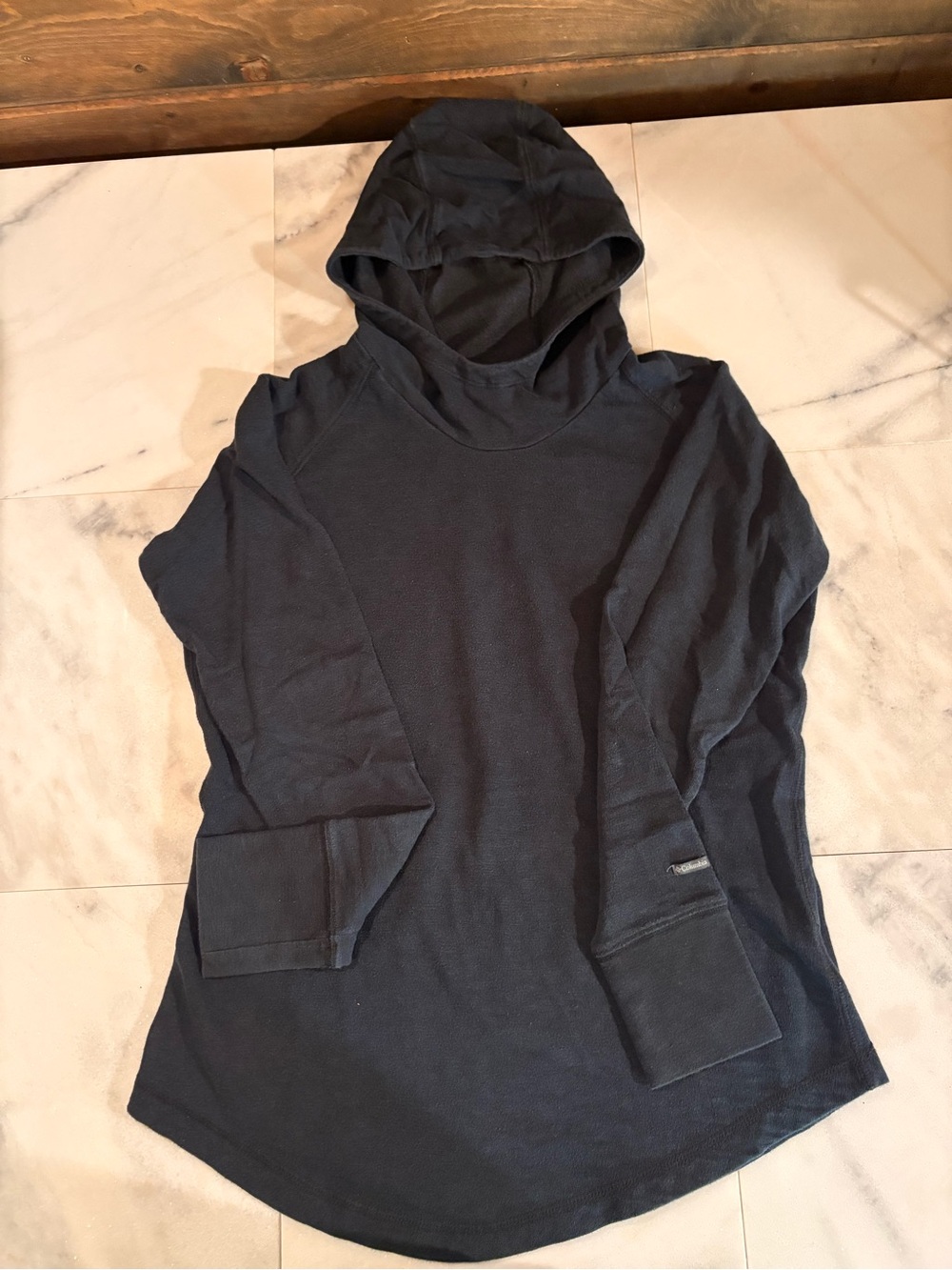 Columbia Black Hooded Fleece Pullover Jacket